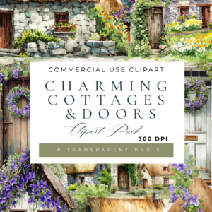 Charming cottages &  doors clipart Set