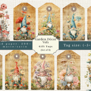 Garden Décor Gift Tags — Vol. 1 (Whimsical Gnomes Collection)