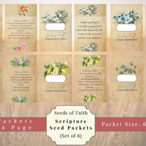 Seeds of Faith – Scripture Seed Packets (Set of 6 • Twin Template • A4 • 300 dpi)
