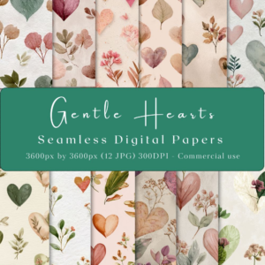 Gentle Hearts Seamless Digital Papers
