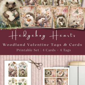 Hedgehog Hearts – Woodland Valentine Tags & Cards