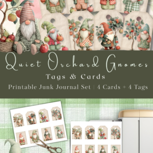 Quiet Orchard Gnomes – Tags & Cards | Printable Junk Journal Set