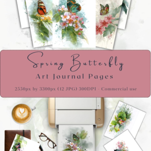 Spring Butterfly Art Journal Pages