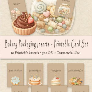 Bakery Packaging Inserts – Printable Card Set