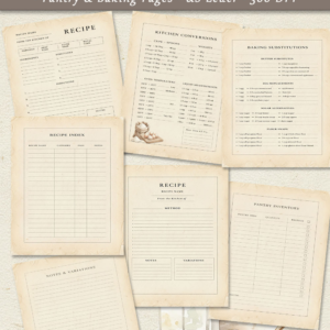 Farmhouse Recipe Keeper – Printable Kitchen Organizer Set