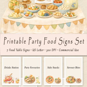 Printable Party Food Signs Set