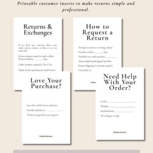 Return & Exchange Insert System for Small Business