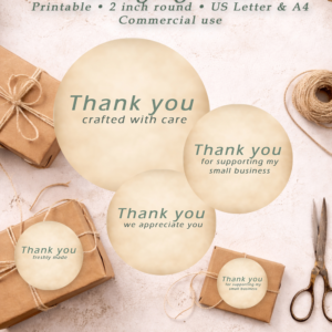Small Business Thank You Round Labels – Printable Packaging