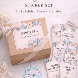 Spring Bloom Sticker Set – Printable Packaging Labels