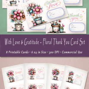 With Love & Gratitude – Floral Thank You Card Set