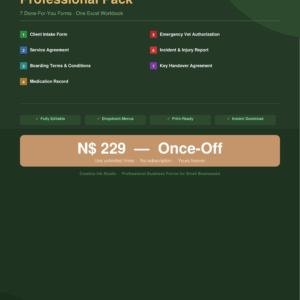 Pet Sitter Professional Pack — 7 Editable Forms