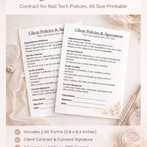 Client Policies & Agreement Form for Nail Technicians