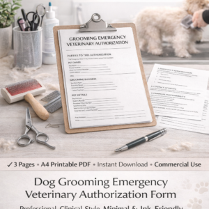 Grooming Emergency Veterinary Authorization Form – A4 PDF