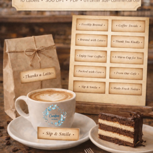Rustic Café Thank You Labels